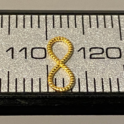 K18YG 【8の字】イエローゴールド パーツ チャーム チェーンパーツ コマ 18K 18金 ロープ ねじり ツイスト アジャスター インフィニティ 無限 8