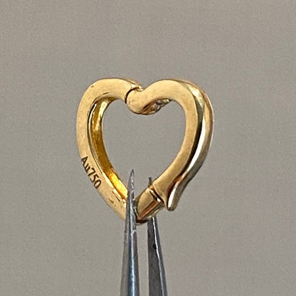 K18YG WG PG ハート チャーム 18金 クラスプ 留め具 チェーンパーツ コマ 18K 開口 繋ぎ イエローゴールド ホワイトゴールド ハート型