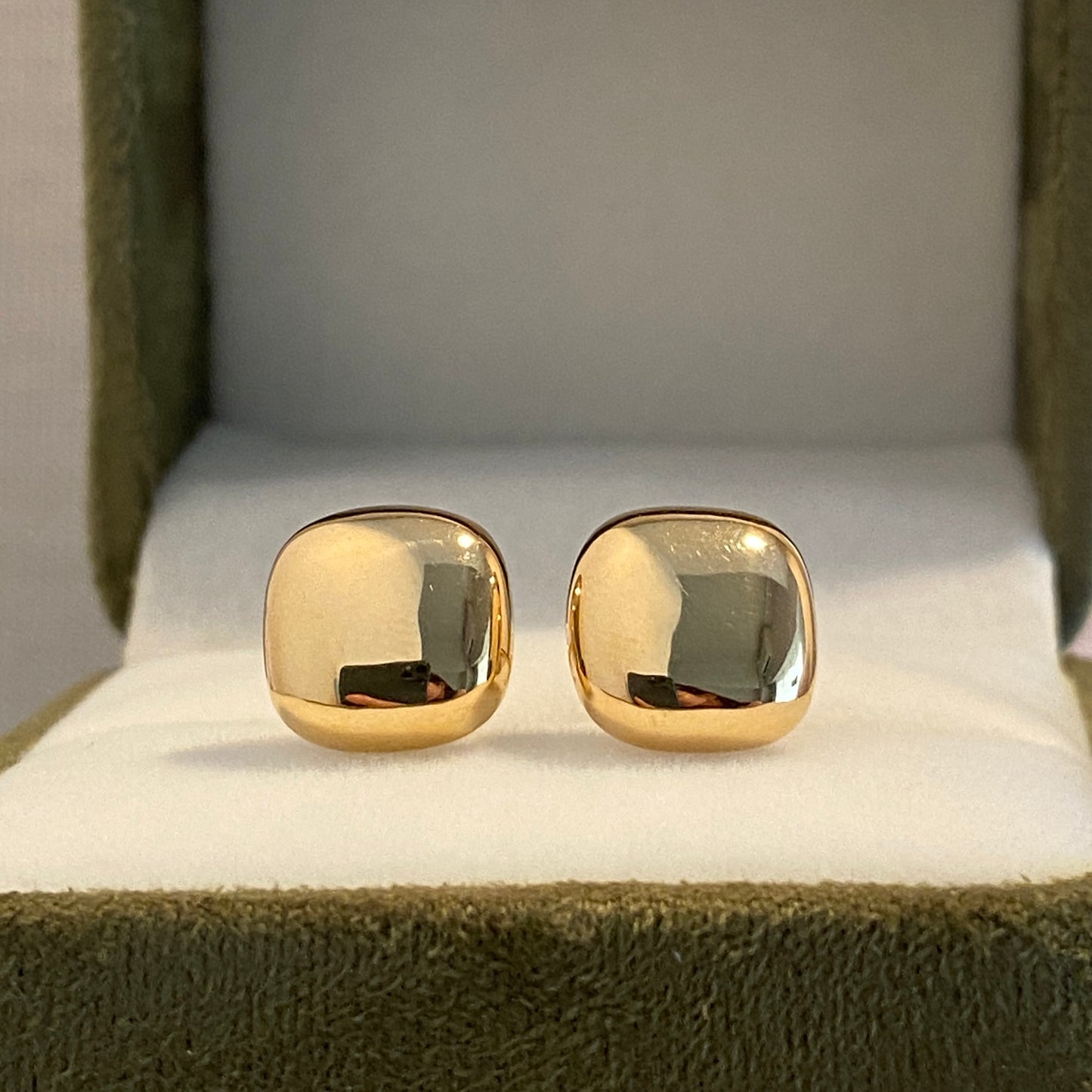 18k hollow earrings solid gold 中空ピアス