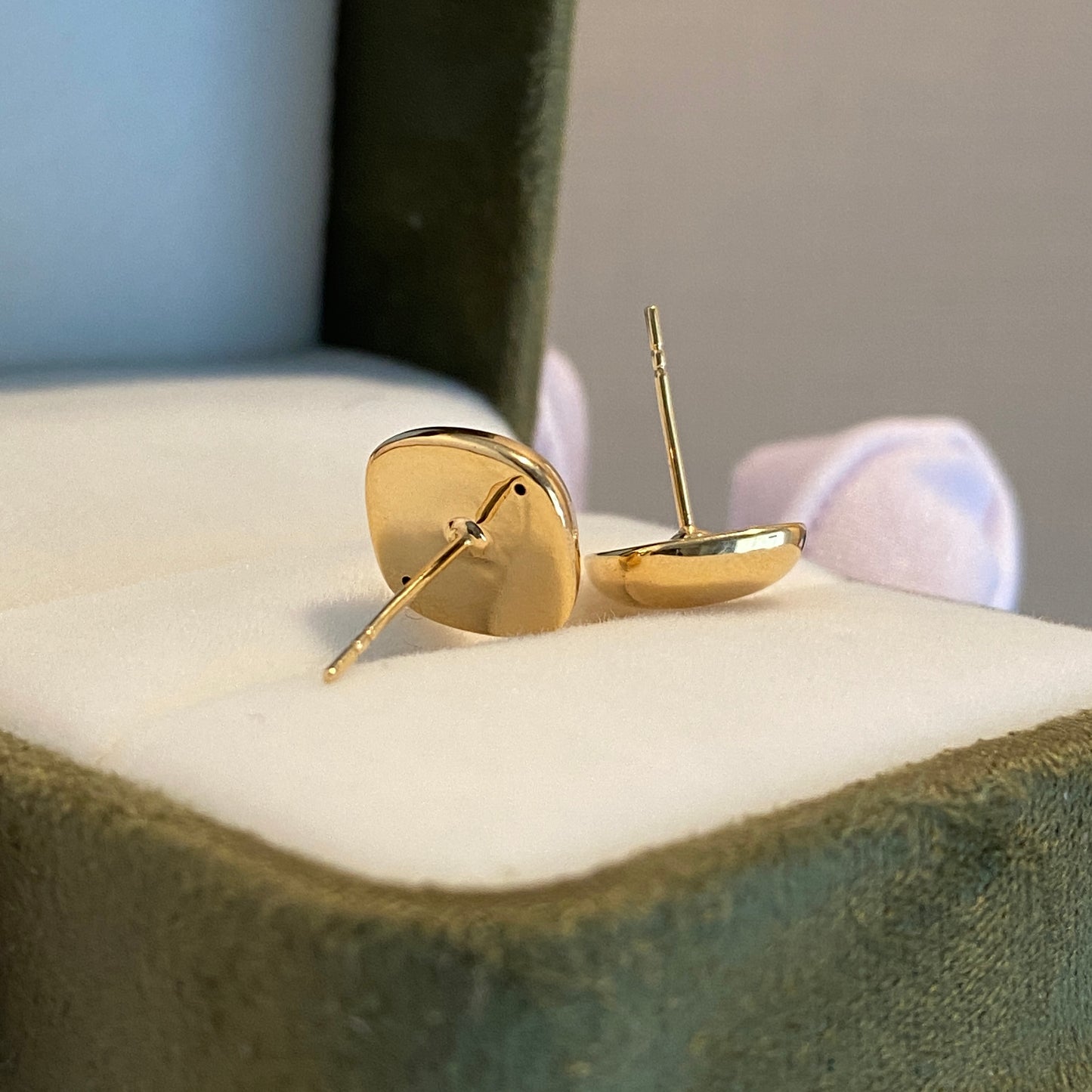 K18YG スタッドピアス 鏡面 スクエア 四角形 イエローゴールド 18K 18金 ピアス 中空ピアス イエローゴールド シンプル