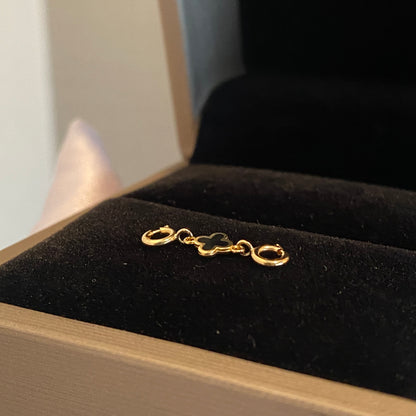 18k gold clover charm double openable