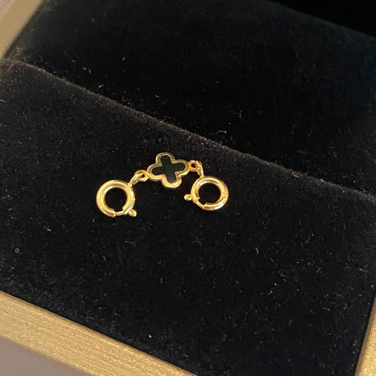 18k gold clover charm double openable 四ツ葉 引き輪 チャーム