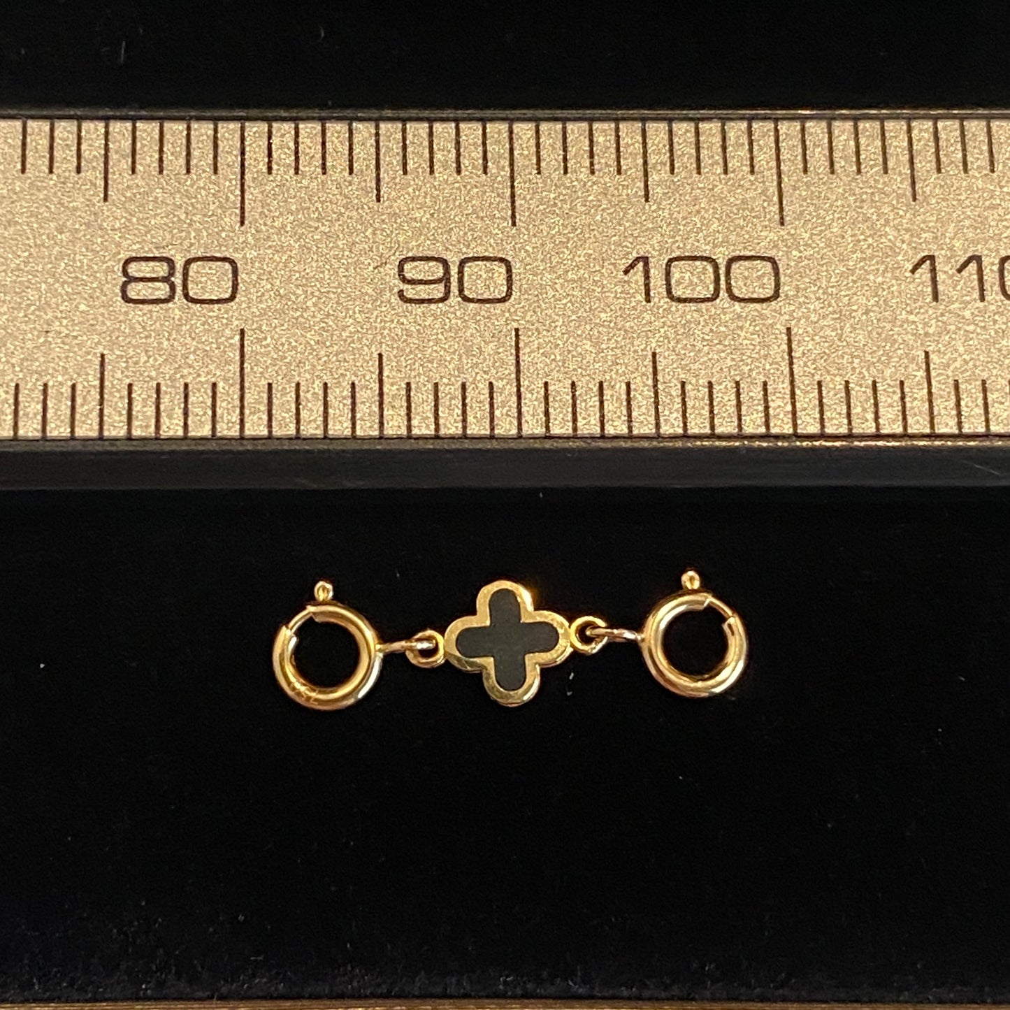 18k gold clover charm double openable 四ツ葉 引き輪 チャーム