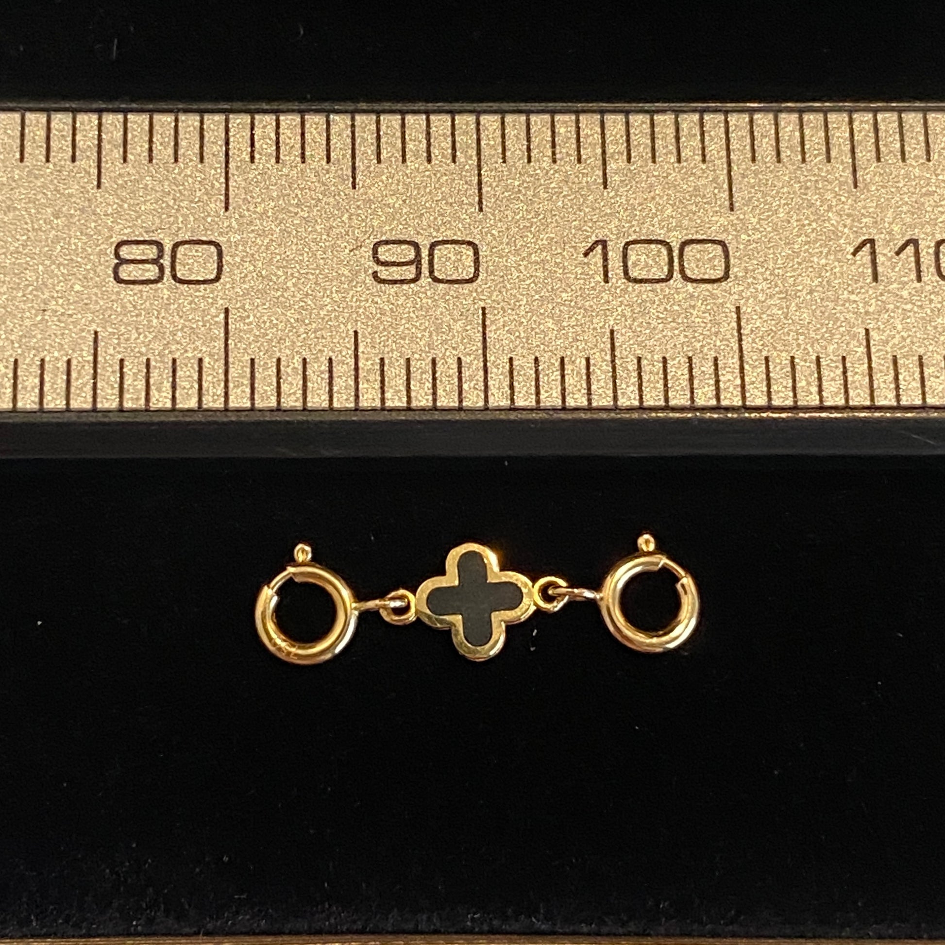 18k gold clover charm double openable 四ツ葉 引き輪 チャーム