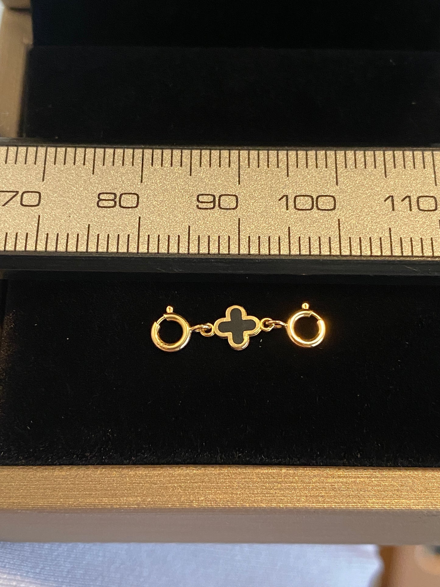 18k gold clover charm double openable 四ツ葉 引き輪 チャーム