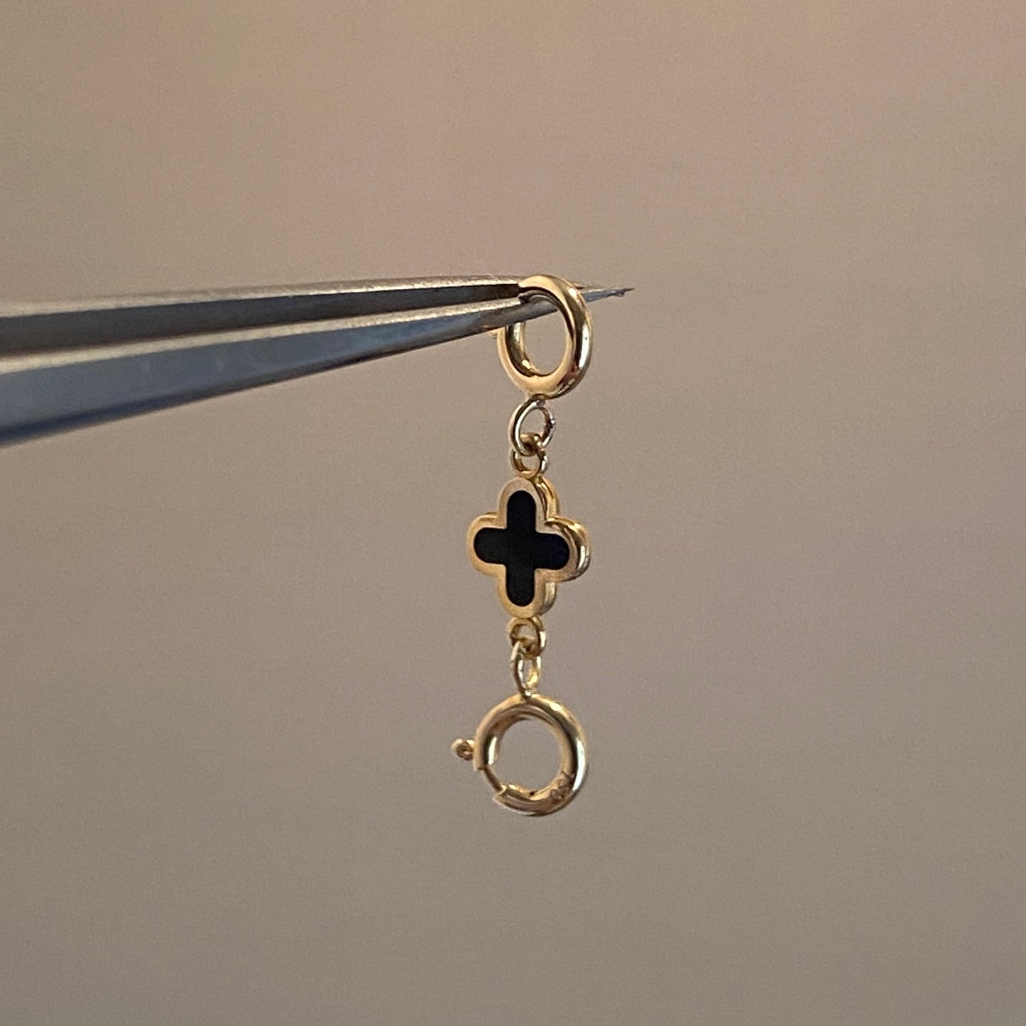 18k gold clover charm double openable 四ツ葉 引き輪 チャーム