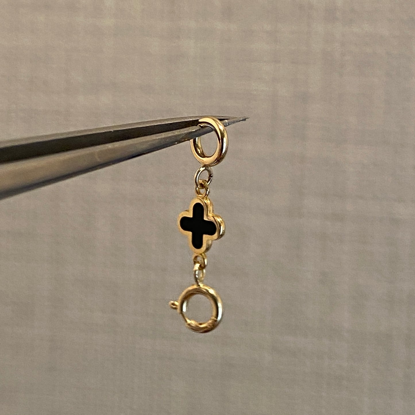 18k gold clover charm double openable 四ツ葉 引き輪 チャーム