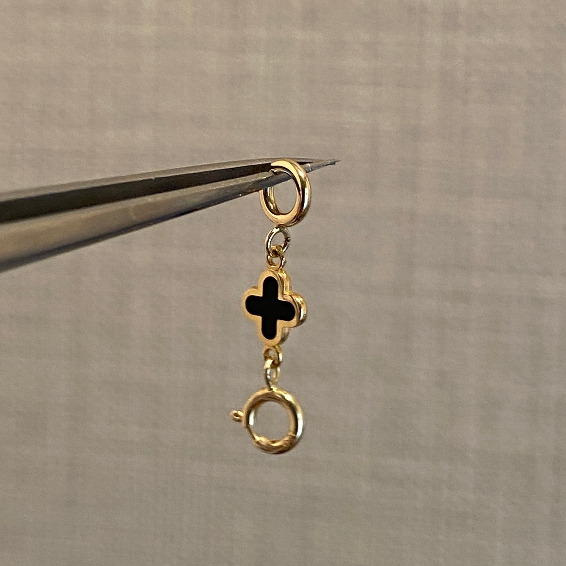 18k gold clover charm double openable 四ツ葉 引き輪 チャーム