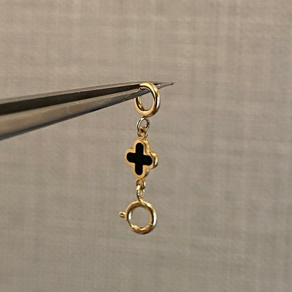18k gold clover charm double openable 四ツ葉 引き輪 チャーム