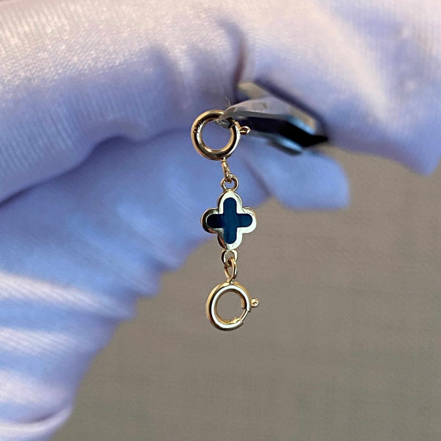 18k gold clover charm double openable 四ツ葉 引き輪 チャーム