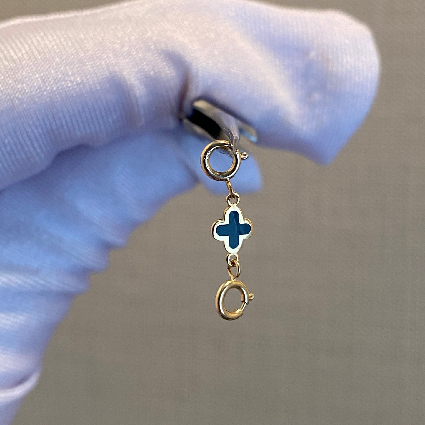 18k gold clover charm double openable 四ツ葉 引き輪 チャーム