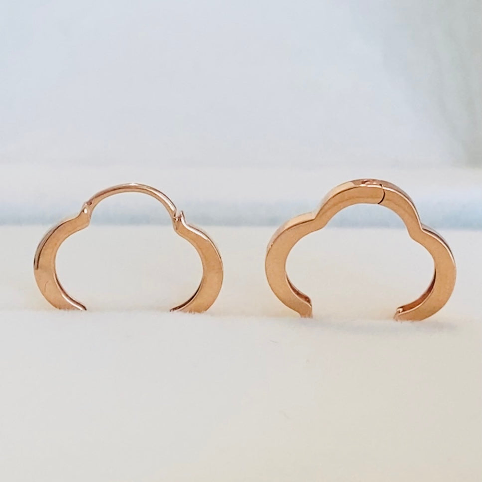 K18YG PG クローバー 四つ葉 フープピアス リングピアス イエローゴールド 四ツ葉 18K YG イエローゴールド PG ピンクゴールド 18金 ピアス