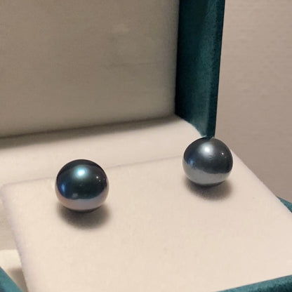 k18 タヒチアンパール ピーコックグリーン ピアス