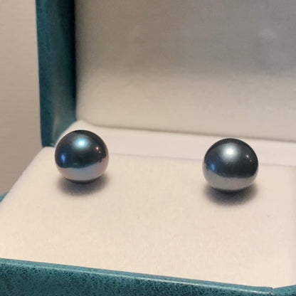 k18 タヒチアンパール ピーコックグリーン ピアス