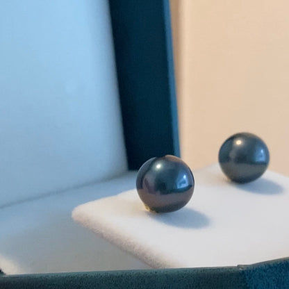 k18 タヒチアンパール ピーコックグリーン ピアス