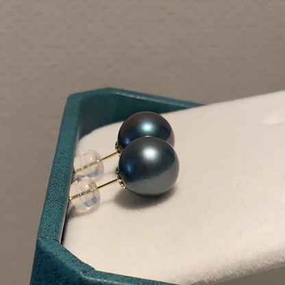 k18 タヒチアンパール ピーコックグリーン ピアス