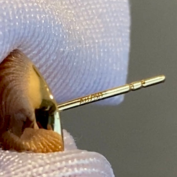 18k hollow earrings solid gold 中空ピアス