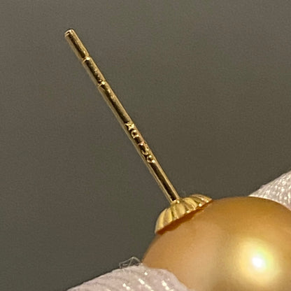 K18YG ゴールデンパール 南洋真珠 18K 18金 YG K18 イエローゴールド ゴールドパール ピアス スタッドピアス 10-11mm ~
