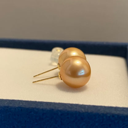 K18YG ゴールデンパール 南洋真珠 18K 18金 YG K18 イエローゴールド ゴールドパール ピアス スタッドピアス 10-11mm ~