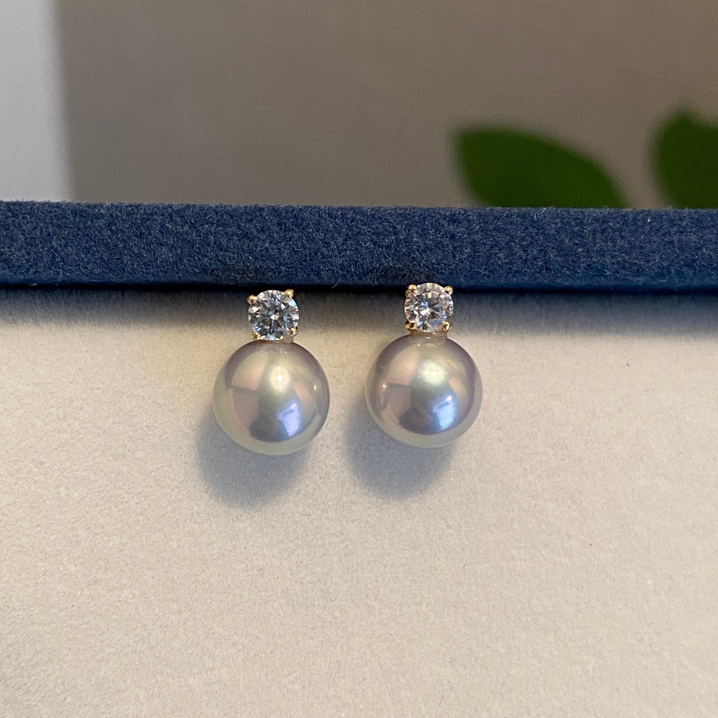 K18YG あこや真珠 灰色あこや ピアス スタッドピアス グレーパール 18K 18金 灰色アコヤ イエローゴールド グレー 灰色 シルバー