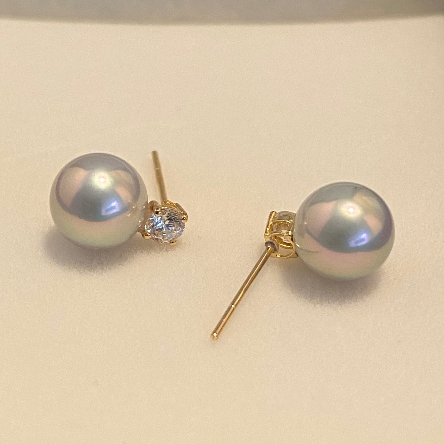 K18YG あこや真珠 灰色あこや ピアス スタッドピアス グレーパール 18K 18金 灰色アコヤ イエローゴールド グレー 灰色 シルバー