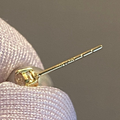 K18YG あこや真珠 灰色あこや ピアス スタッドピアス グレーパール 18K 18金 灰色アコヤ イエローゴールド グレー 灰色 シルバー