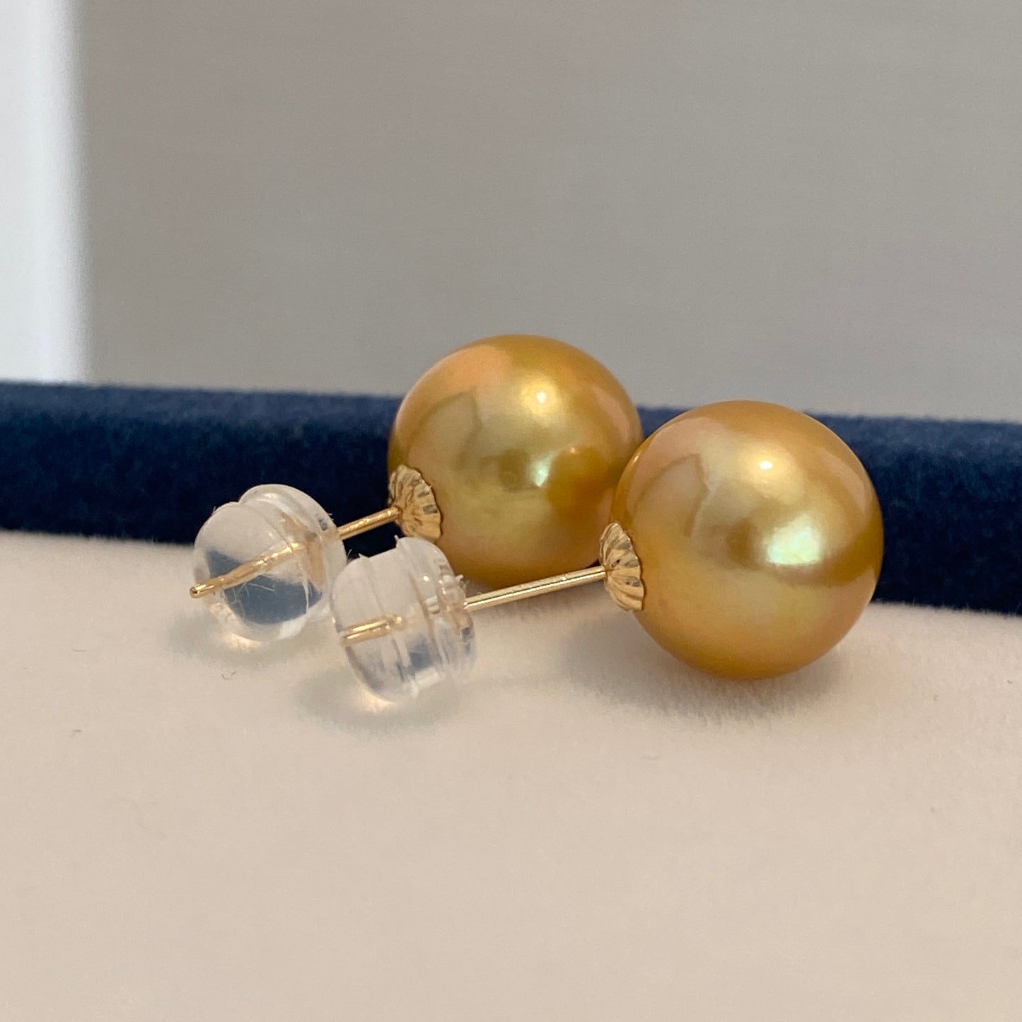 K18YG ゴールデンパール 9-10mm~ 南洋真珠 18K イエローゴールド ゴールドパール ピアス スタッドピアス 一粒