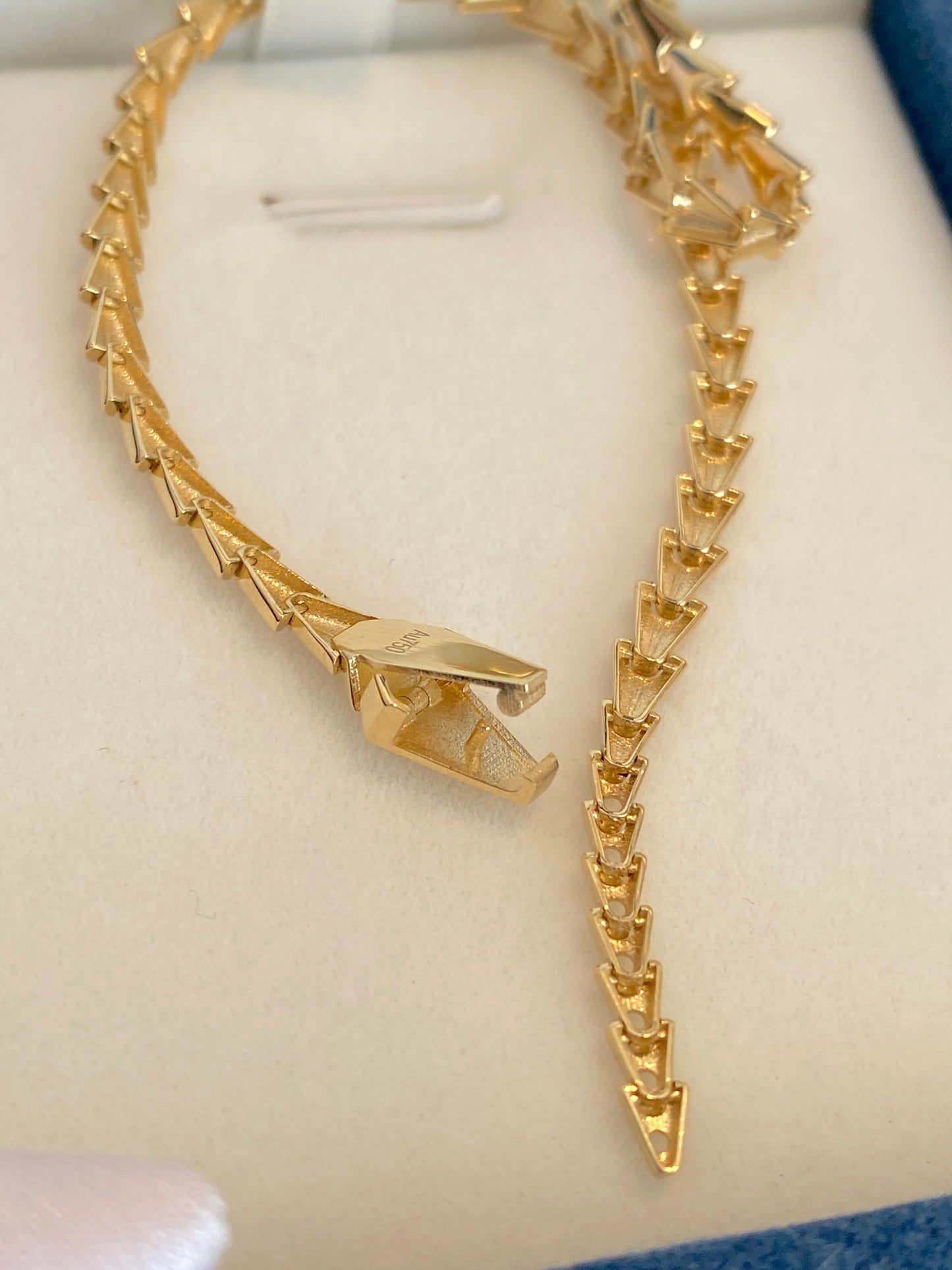 K18YG イエローゴールド 18K ブレスレット イタリアンジュエリー 蛇 スネーク 龍 竜 辰 蛇の皮 スネークスキン クリップブレス