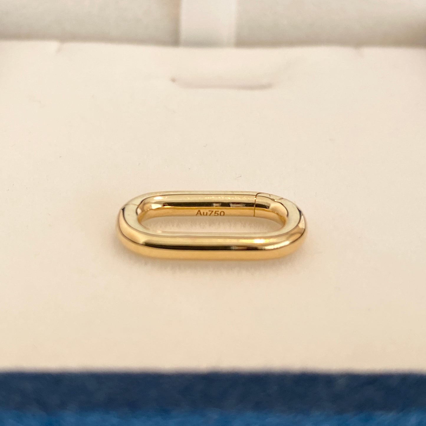 K18YG WG オーバル 開口 クラスプ パーツ チャーム 18K イエローゴールド ホワイトゴールド コマ ネックレスパーツ ブレスレットパーツ 繋ぎ