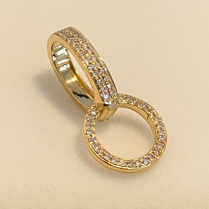 K18PG YG WG パーツ バチカン チャーム ダイヤモンド ダイヤ 留め金具 18金 フルダイヤ 全面ダイヤ 18K 繋ぎ ネックレスパーツ ペンダントパーツ クラスプ ロック付き 大きめ マルチバチカン