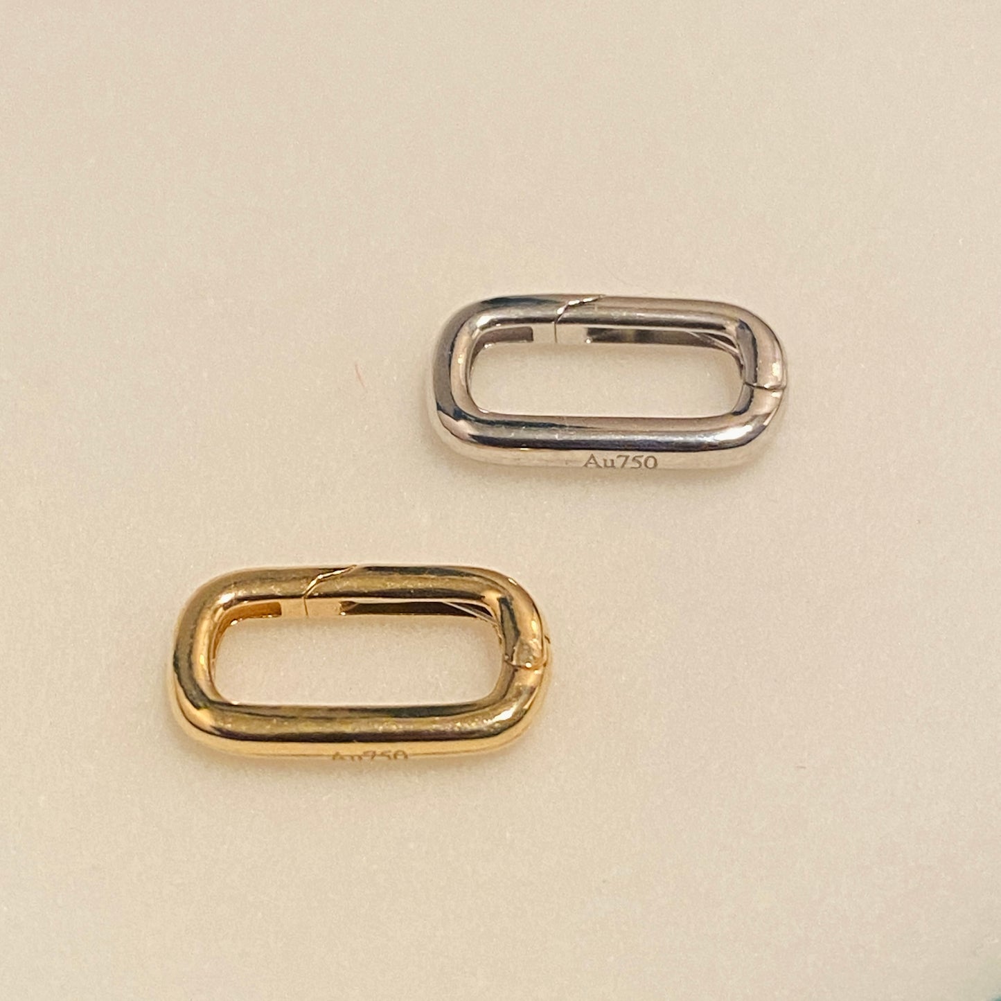 K18YG WG PG オーバル パーツ【S】クラスプ チャーム イエローゴールド ホワイトゴールド 開口 チェーンパーツ アジャスター コマ バチカン 18K 18金