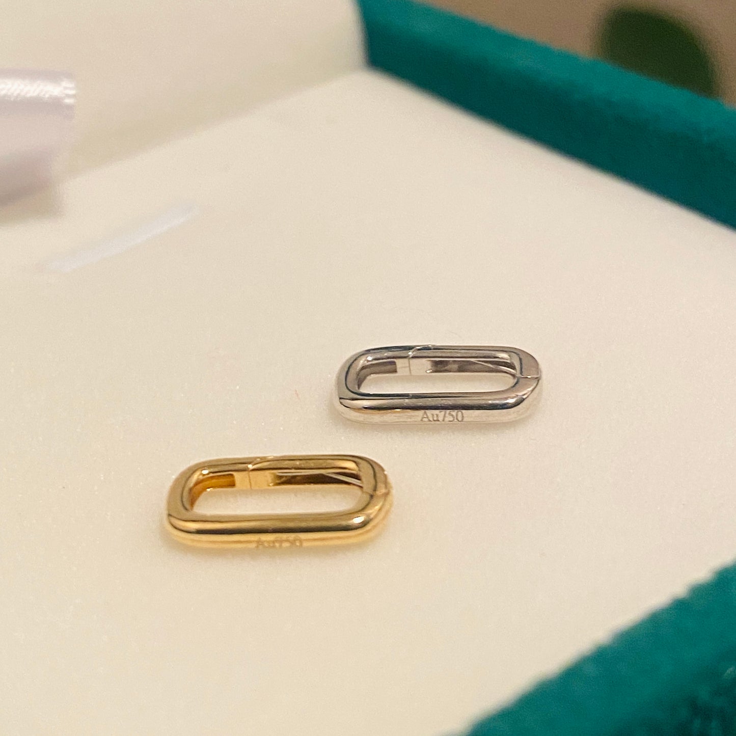 K18YG WG PG オーバル パーツ【S】クラスプ チャーム イエローゴールド ホワイトゴールド 開口 チェーンパーツ アジャスター コマ バチカン 18K 18金