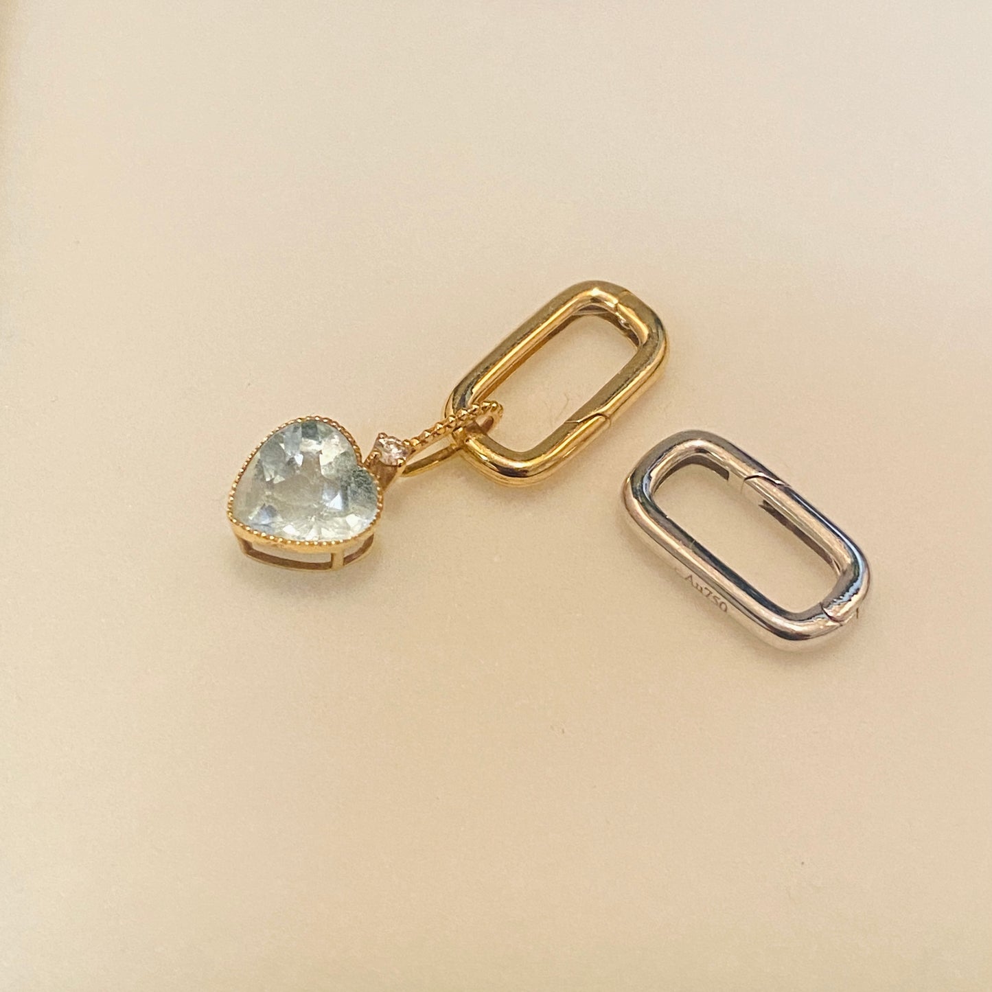 K18YG WG PG クラスプ オーバル チェーンパーツ スナップ開口 18K パーツ バチカン チャーム繋ぎ 18金