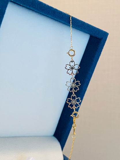 K18YG 引き輪 ヒキワ ひきわ 花 桜 梅 チェーンパーツ ネックレスパーツ YG 18K チャーム 両開口 コマ 花モチーフ 1.8cm / 3.8cm / 5.8cm 延伸 延ばす