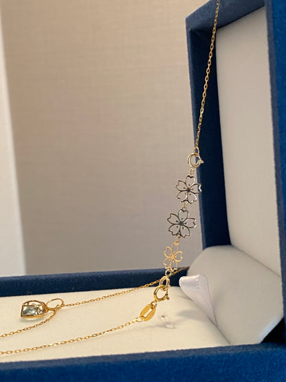 K18YG 引き輪 ヒキワ ひきわ 花 桜 梅 チェーンパーツ ネックレスパーツ YG 18K チャーム 両開口 コマ 花モチーフ 1.8cm / 3.8cm / 5.8cm 延伸 延ばす