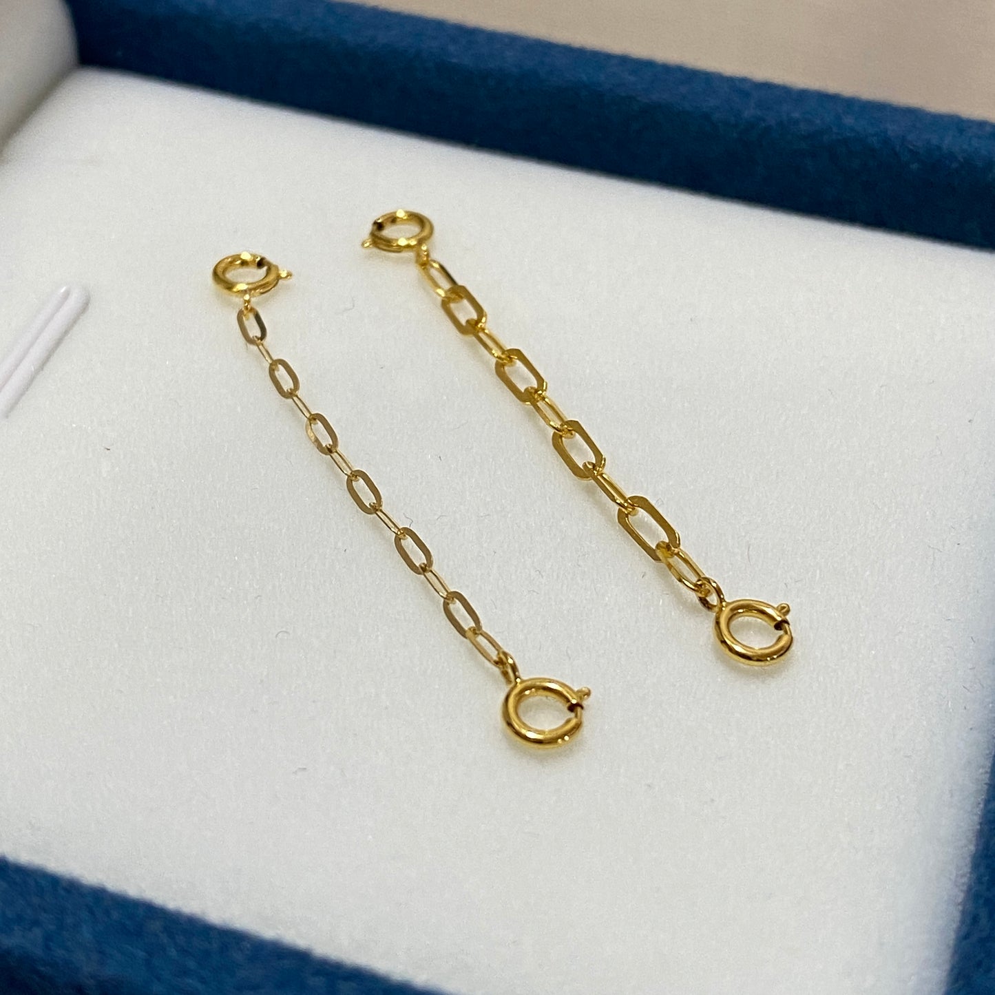 K18YG WG PG【1.4mm 2.1mm 3.7mm】ペーパークリップ 引き輪 補助チェーン ひきわ 両端開口 オーバルチェーン アジャスター