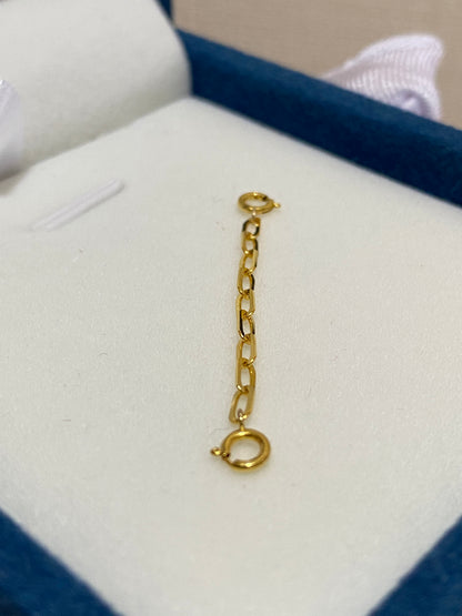 K18YG WG PG【1.4mm 2.1mm 3.7mm】ペーパークリップ 引き輪 補助チェーン ひきわ 両端開口 オーバルチェーン アジャスター