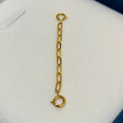 K18YG WG PG【1.4mm 2.1mm 3.7mm】ペーパークリップ 引き輪 補助チェーン ひきわ 両端開口 オーバルチェーン アジャスター