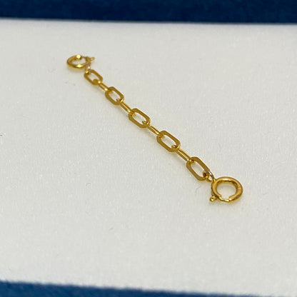 K18YG WG PG【1.4mm 2.1mm 3.7mm】ペーパークリップ 引き輪 補助チェーン ひきわ 両端開口 オーバルチェーン アジャスター