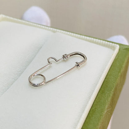 K18YG WG PG ブローチ 安全ピン チャーム留め 18K 18金 イエローゴールド ホワイトゴールド ピンクゴールド ピアス ピン型 繋ぎ ピン ダイヤモンド 25mm x 10mm