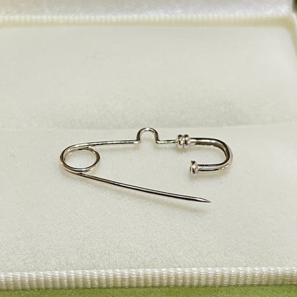 K18YG WG PG ブローチ 安全ピン チャーム留め 18K 18金 イエローゴールド ホワイトゴールド ピンクゴールド ピアス ピン型 繋ぎ ピン ダイヤモンド 25mm x 10mm
