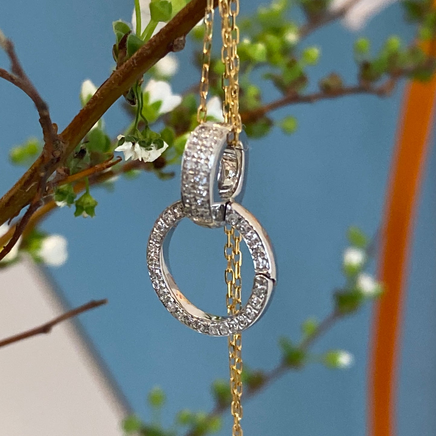K18YG WG PG ダイヤモンド バチカン 大きめ  18金 18K 安全ロック付き 爪ロック ペンダント繋ぎ チャーム パーツ