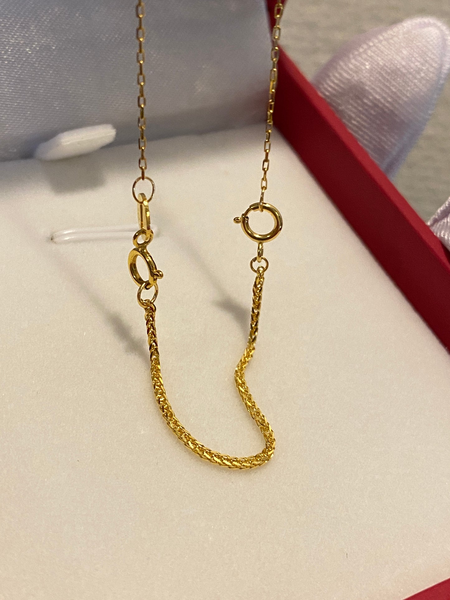 K18YG WG PG 引き輪 パーツ 18K YG アジャスター チェーン延長