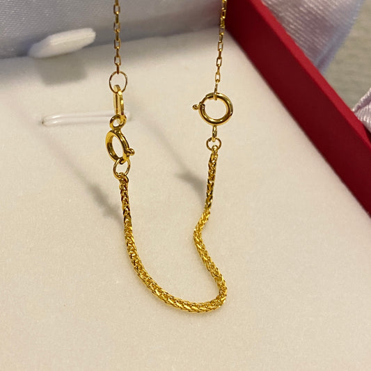 K18YG WG PG Clasp Parts 18K YG K18 Chain Parts Adjuster Extension Chain Yellow Gold Mini Rope Chain