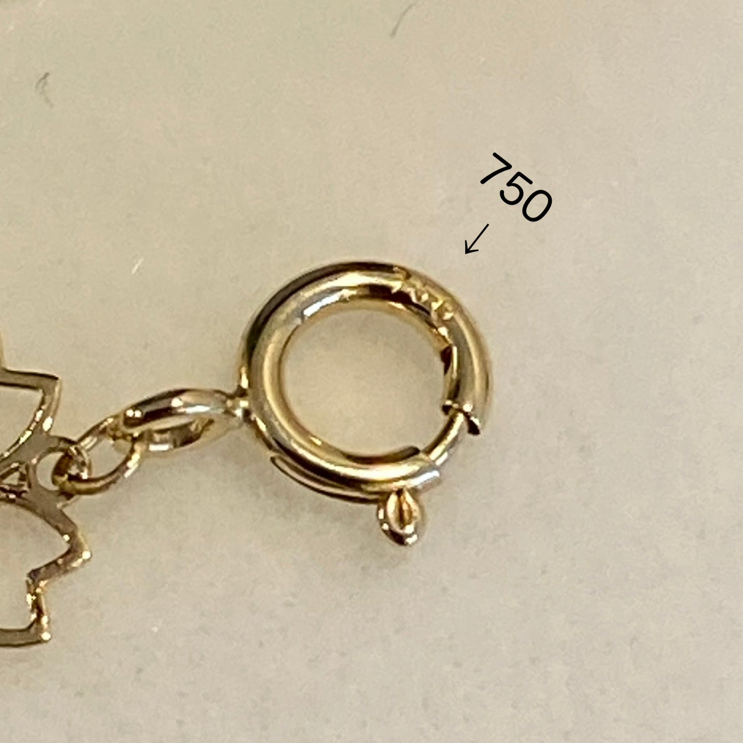 K18YG 引き輪 ヒキワ ひきわ 花 桜 梅 チェーンパーツ ネックレスパーツ YG 18K チャーム 両開口 コマ 花モチーフ 1.8cm / 3.8cm / 5.8cm 延伸 延ばす