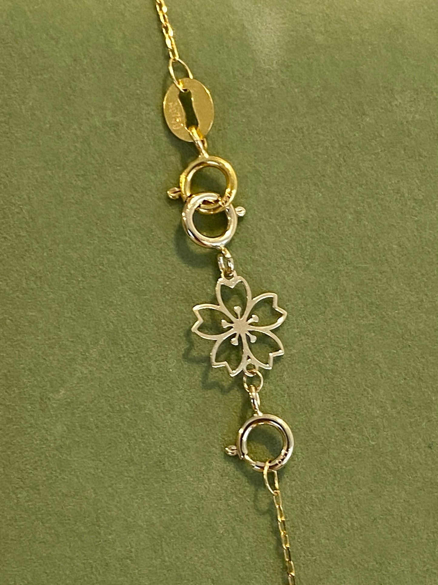 K18YG 引き輪 ヒキワ ひきわ 花 桜 梅 チェーンパーツ ネックレスパーツ YG 18K チャーム 両開口 コマ 花モチーフ 1.8cm / 3.8cm / 5.8cm 延伸 延ばす