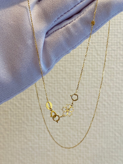 K18YG 引き輪 ヒキワ ひきわ 花 桜 梅 チェーンパーツ ネックレスパーツ YG 18K チャーム 両開口 コマ 花モチーフ 1.8cm / 3.8cm / 5.8cm 延伸 延ばす