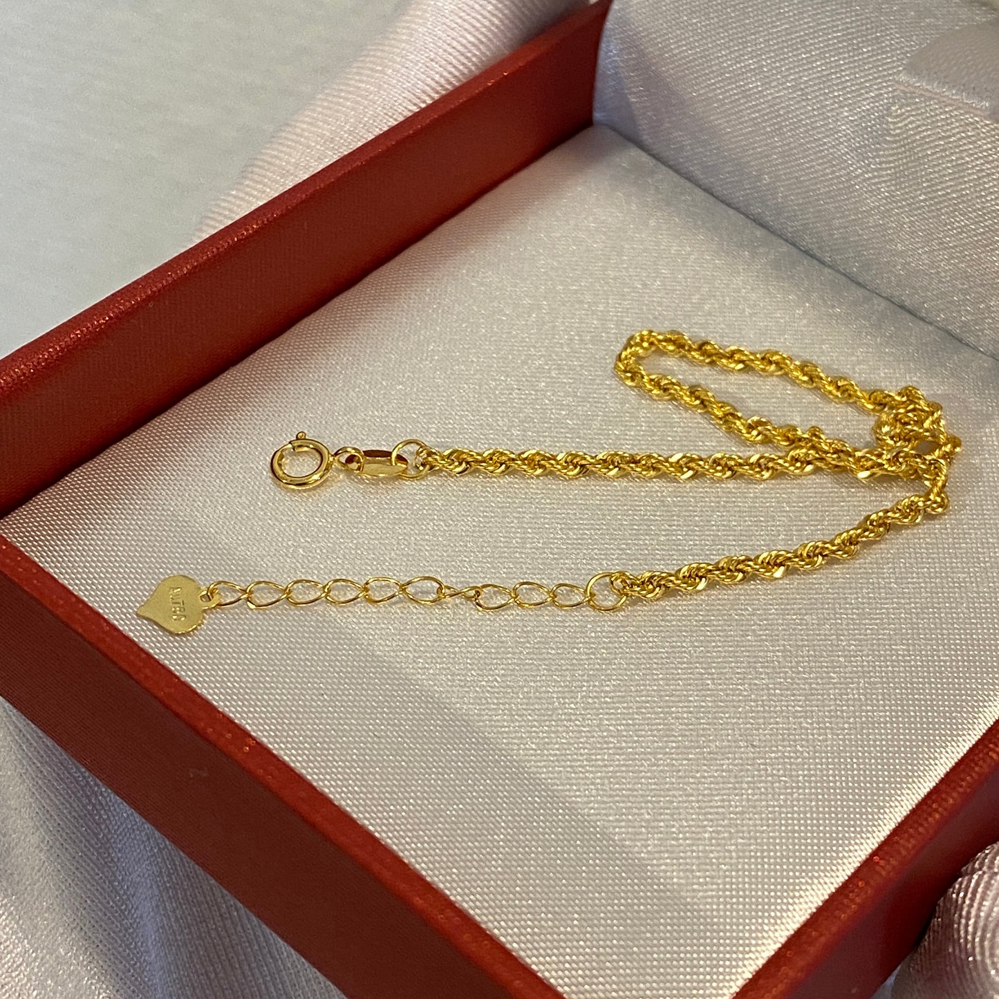 K18YG ロープチェーン 1.7mm ブレスレット イエローゴールド 18K ツイスト ブレス