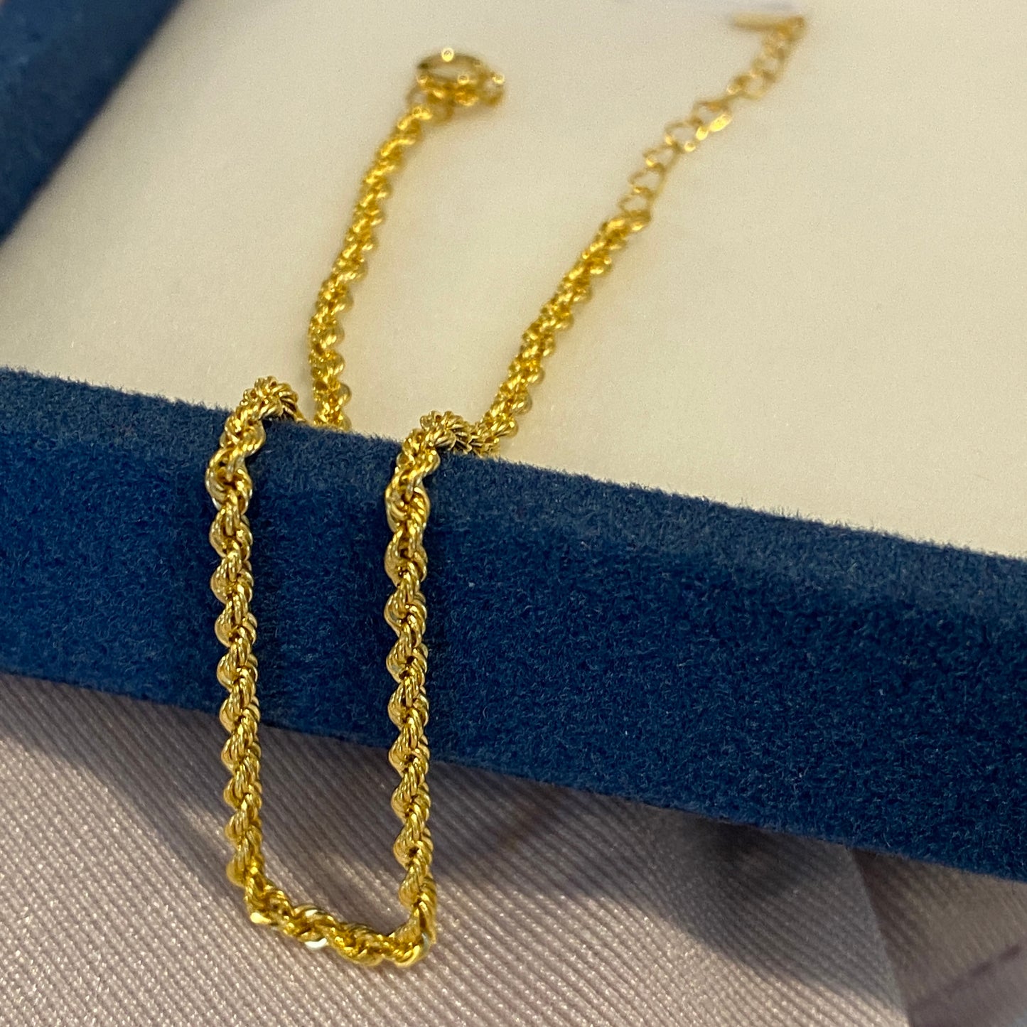 K18YG ロープチェーン 1.7mm ブレスレット イエローゴールド 18K ツイスト ブレス
