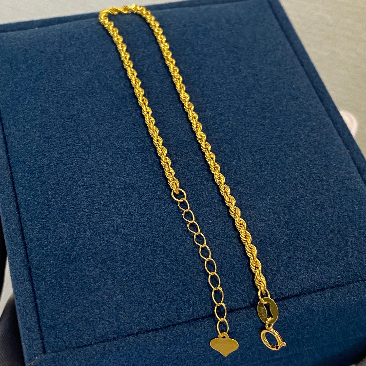 K18YG ロープチェーン 1.7mm ブレスレット イエローゴールド 18K ツイスト ブレス